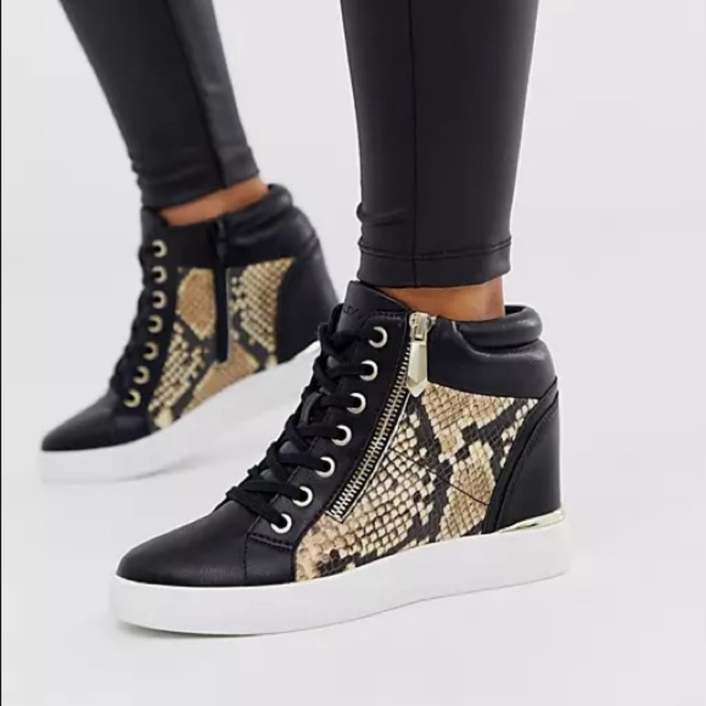 ALDO Ailanna Wedge Sneaker in Natural Snake